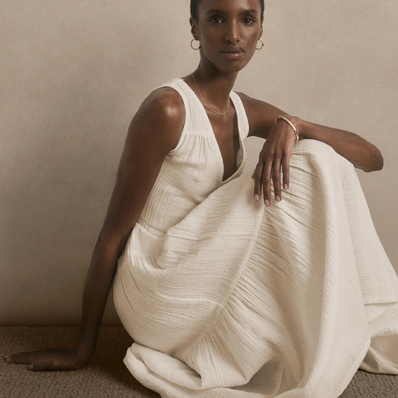 Quince 100% Organic Cotton Gauze Tiered Maxi Dress - Picture 3 of 8